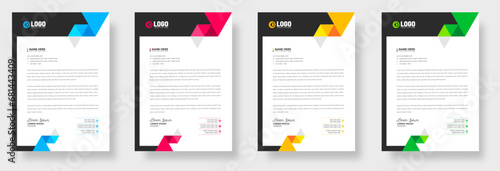 Professional Simple And Clean Elegant Flat Print Ready corporate modern business Abstract style letterhead design template set For Your Project. business letter head bundle trendy design.
