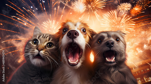 Animals Pets scared of fireworks - Panic and stress on New Year photo