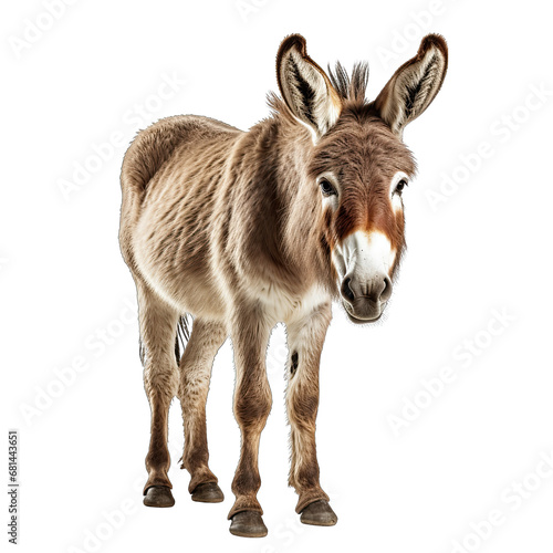 Donkey Isolated on Transparent or White Background, PNG © Custom Media