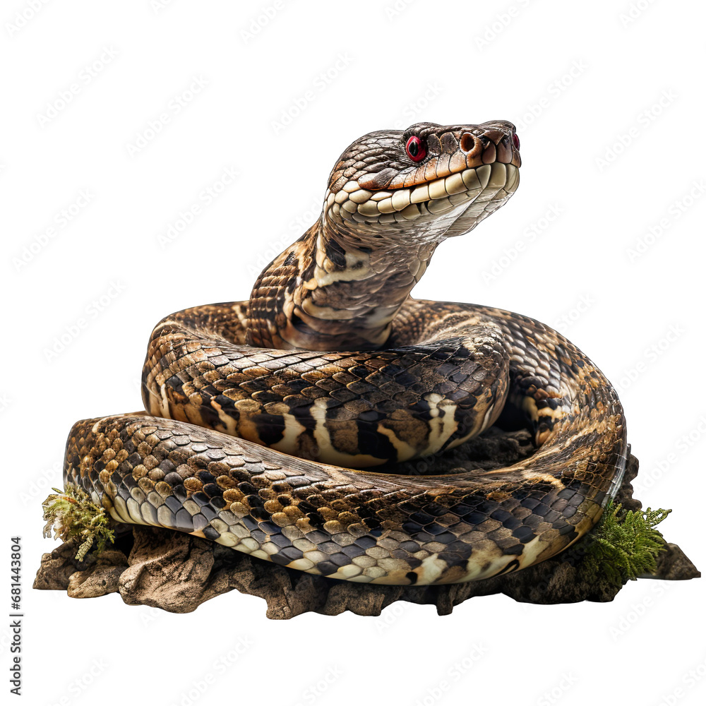 Obraz premium Snake Isolated on Transparent or White Background, PNG