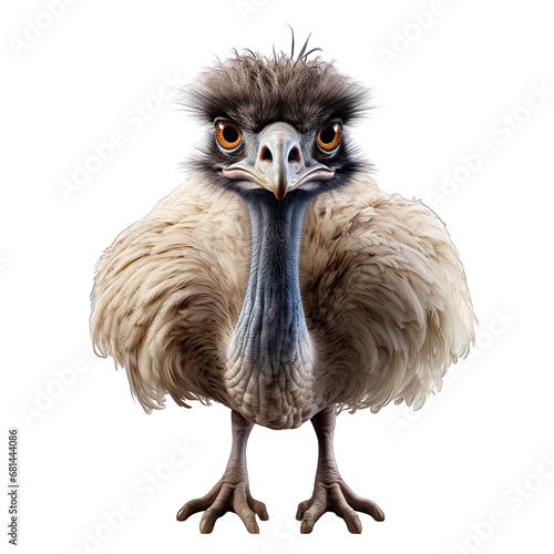 Ostrich Isolated on Transparent or White Background, PNG
