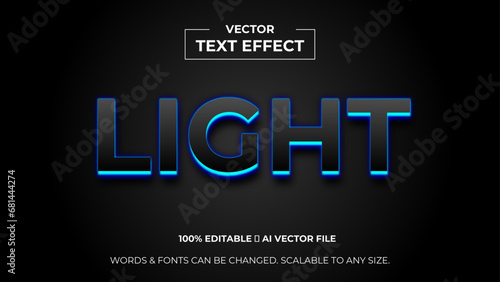 Glowing blue light background text effect. Editable text effect. vector editable font for graphic tee, banner, poster, post, social media or logo. vector illustration