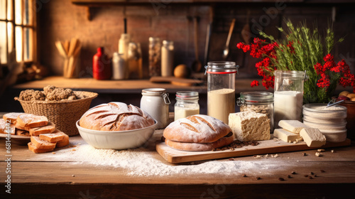 Freshly baked meal on wooden table © allportall