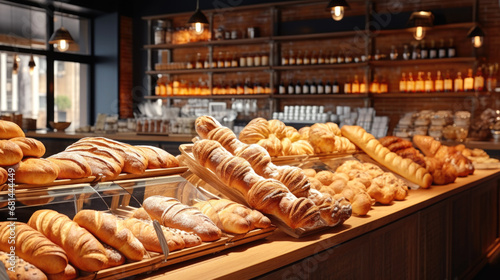 A bakery filled with lots of different types of bread