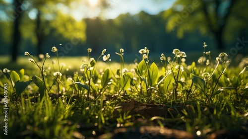 A natural and herbal green grass farm field