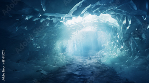 A breathtaking image of a large ice cave