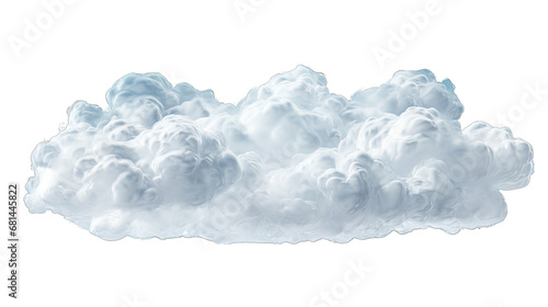 Rippling White Cloud Isolated on Transparent or White Background, PNG photo
