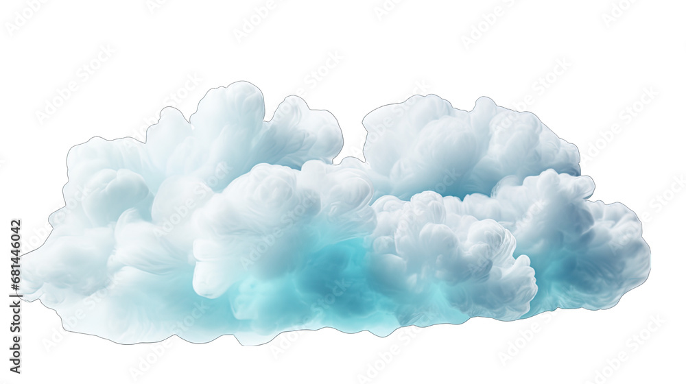 Calm White Cloud Isolated on Transparent or White Background, PNG