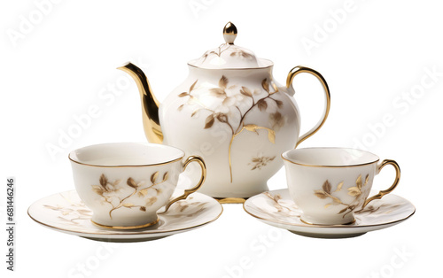 Vintage-Inspired Tea Set On Transparent PNG