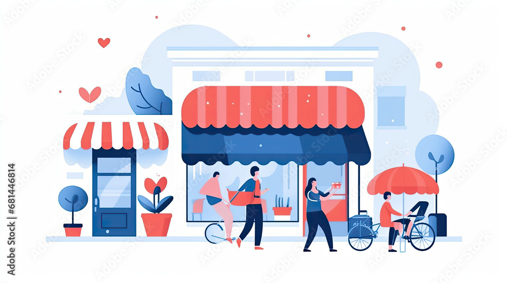 Obraz premium Attract and retention customers Flat vector illustration daily activities working on white background AI Generated