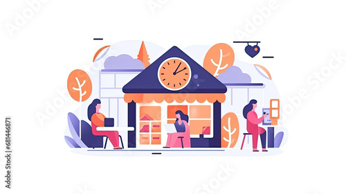 Attract and retention customers Flat vector illustration daily activities working on white background AI Generated
