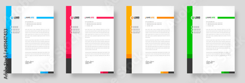 Professional Simple And Clean Elegant Flat Print Ready corporate modern business Abstract style letterhead design template set For Your Project. business letter head bundle trendy design.