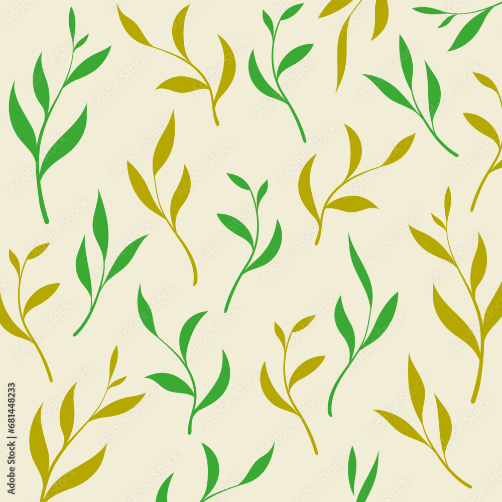 Simple hand drawn leaf pattern. Elegant colorful template for fashion print, fabric or wallpaper. Simple hand drawn leaf pattern. Elegant colorful template for fashion print, fabric or wallpaper.