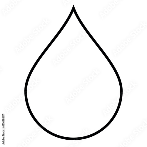 drop of water shape - black and white vector silhouette symbol illustration of waterdrop