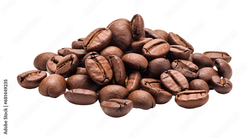 Set of fresh roasted coffee beans isolated on white or transparent background, png Set of fresh roasted coffee beans isolated on white or transparent background, png