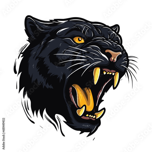 Black Panther Simple 2D Vector Illustration