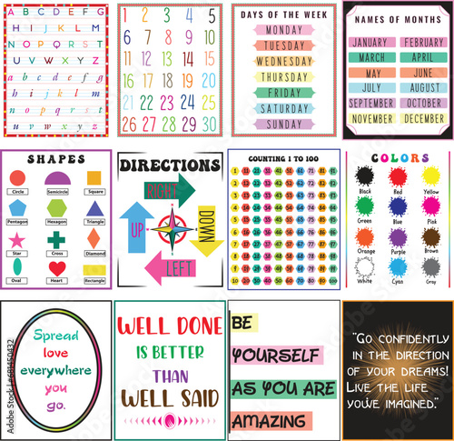 Educational Posters, Preschool Decor, Homeschool Prints, Montessori Classroom, Classroom Decor, Kid's Room Wall Art, Playroom Wall Art