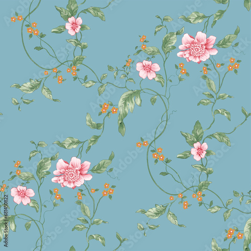allover floral 3d pattern design for kurti saree dupatta and wallpaper