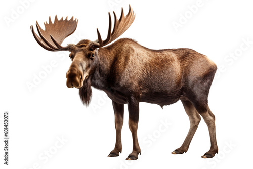 Moose in Natural Splendor Isolated on transparent background. Generative Ai