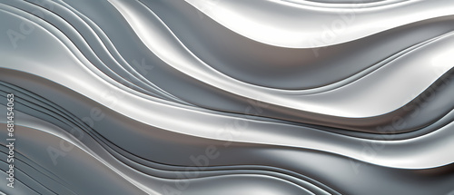 Close-up of metal wavy surface. Beautiful banner for decoration design, print, wallpaper, textile, interior design, poster.