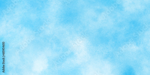 Brush-painted blurred and grainy paint aquarelle Abstract light sky blue watercolor background,hand drawn sky computer draw background.