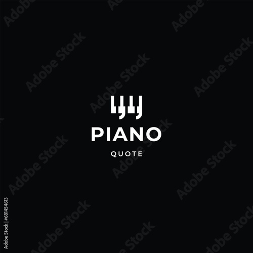 Piano quote logo, music quote logo design modern concept