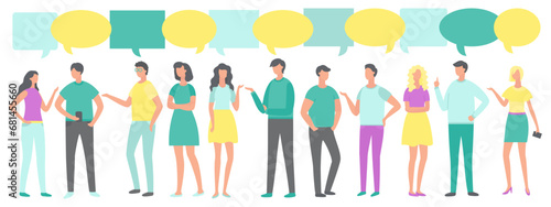 People talking. Vector illustration. Conversations play vital role in establishing and nurturing personal relationships People rely on speech to express their ideas, emotions, and beliefs The people