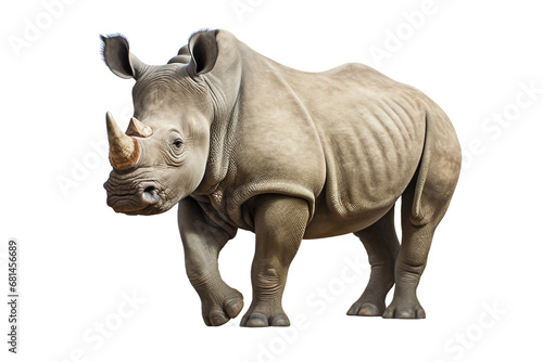 Rhino Majesty Isolated on transparent background. Generative Ai
