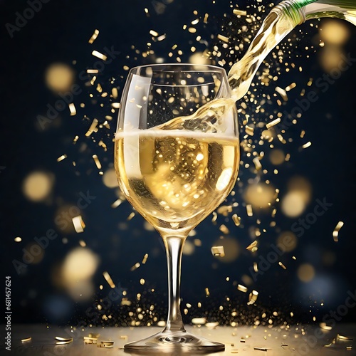 An elegant illustration capturing the moment of a celebratory toast with champagne. Generated by AI