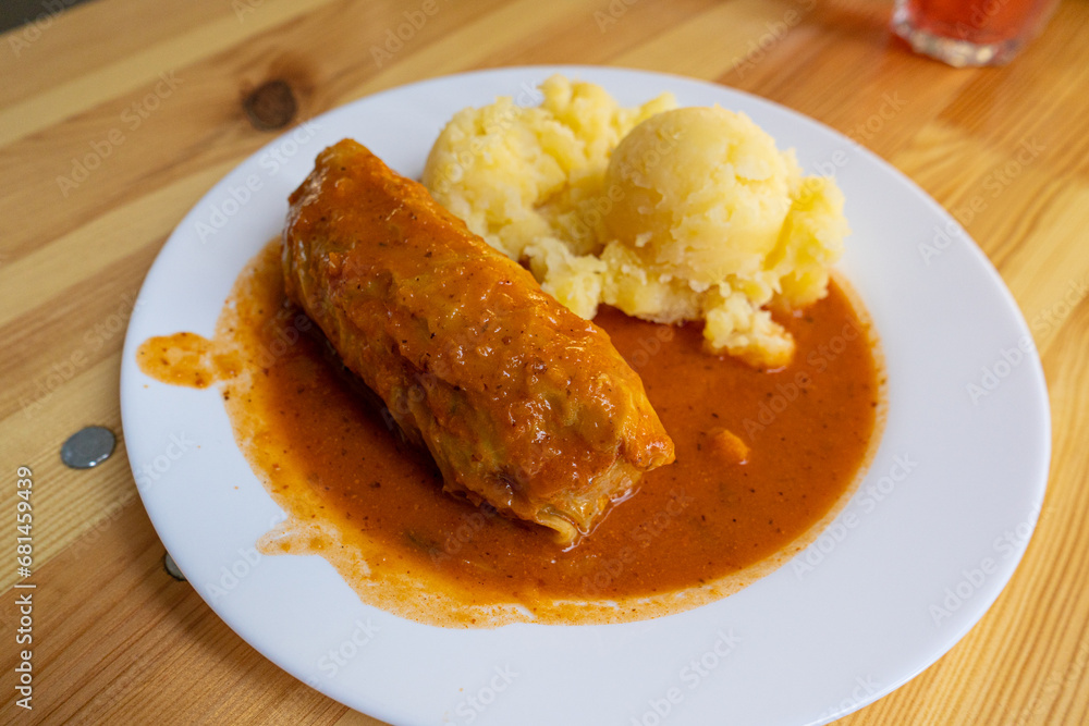 Cabbage Rolls with Mashed Potatoes, Cabbage Rolls Stuffed with Ground Meat and Rice Cabbage Rolls with Mashed Potatoes, Cabbage Rolls Stuffed with Ground Meat and Rice