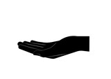 Gesture of Empty Hand Holding Something Silhouette Black and White. Vector Illustration.