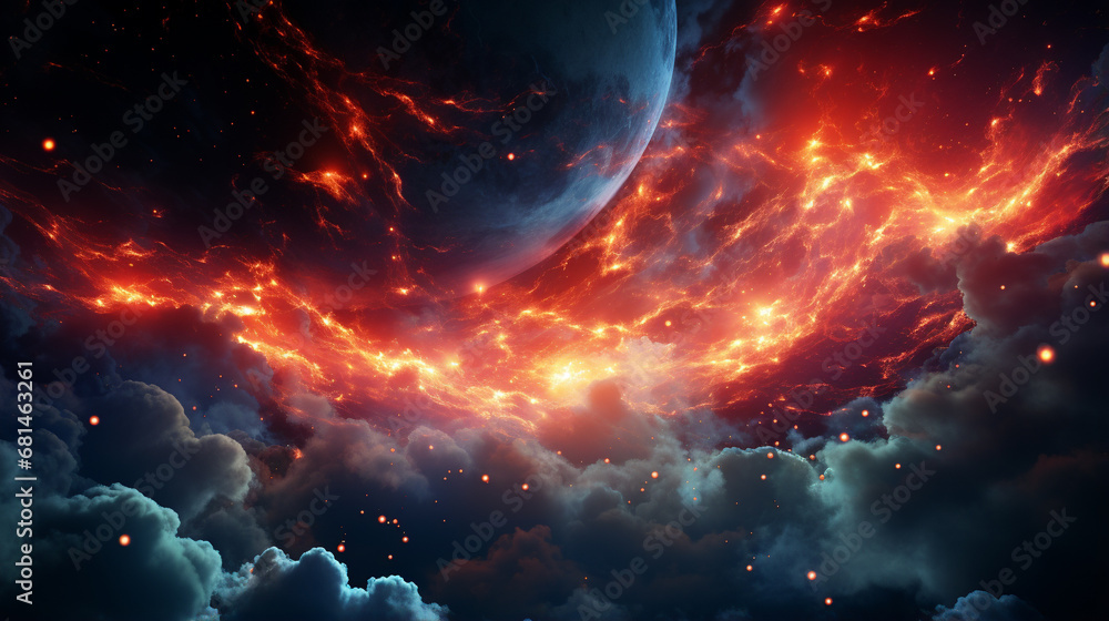 Obraz premium visualization of space HD 8K wallpaper Stock Photographic Image 