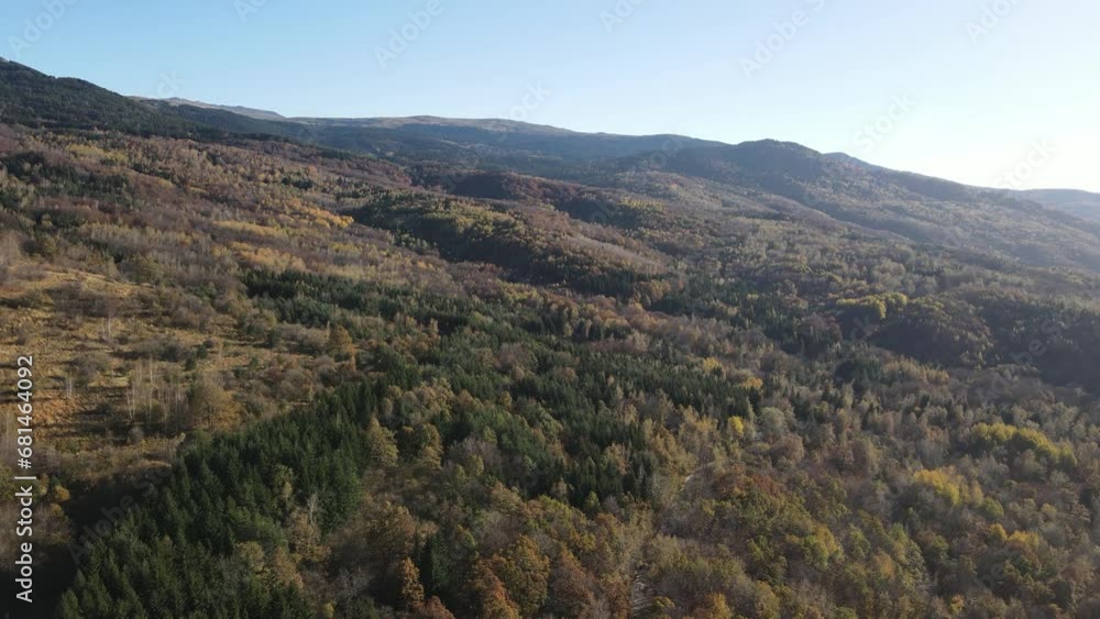 Amazing Aerial Autumn of Vitosha Mountain, Bulgaria Amazing Aerial Autumn of Vitosha Mountain, Bulgaria