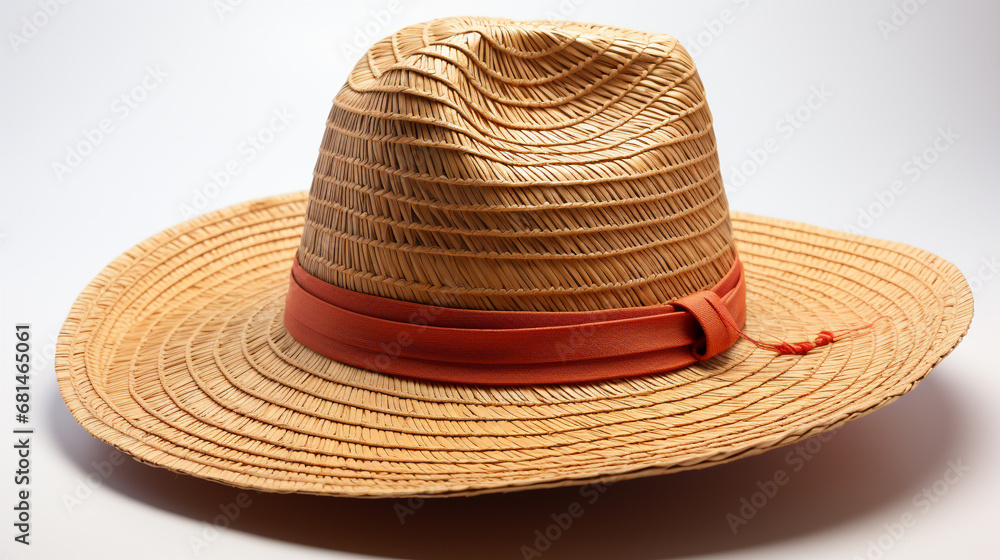 straw hat isolated on white HD 8K wallpaper Stock Photographic Image 