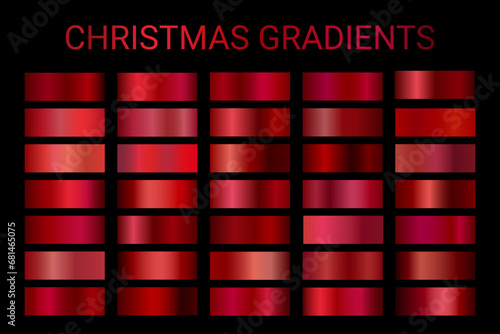 Christmas backgrounds red vector. Red color gradients palette set for Christmas holiday banners, wallpaper, cover, cards, flyers, invitations, ribbon design 