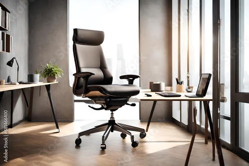 Isolated shot of a stylish office chair, emphasizing comfort and ergonomics in the workplace for effective management.