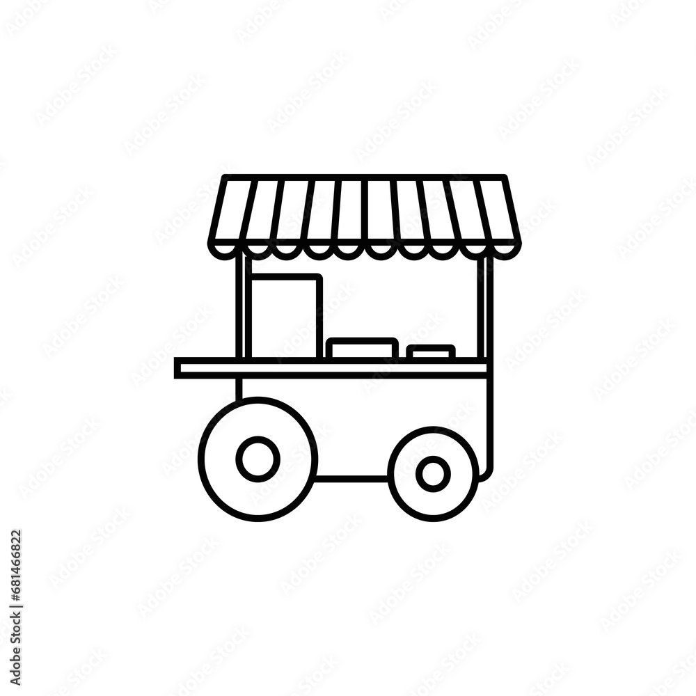 street food stand icon symbol template for graphic and web design collection