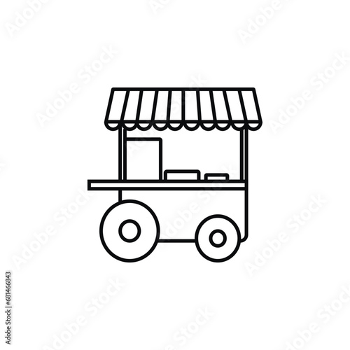 street food stand icon symbol template for graphic and web design collection