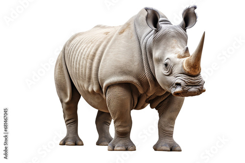 Javan Rhino on White on a transparent background
