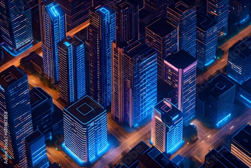 Isometric view of a futuristic cityscape with skyscrapers, representing the forward-thinking approach in modern management practices.