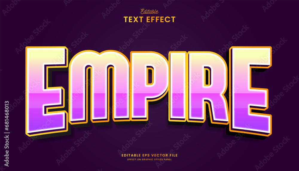 decorative cute empire editable text effect vector design