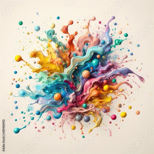 colorful paint splashes