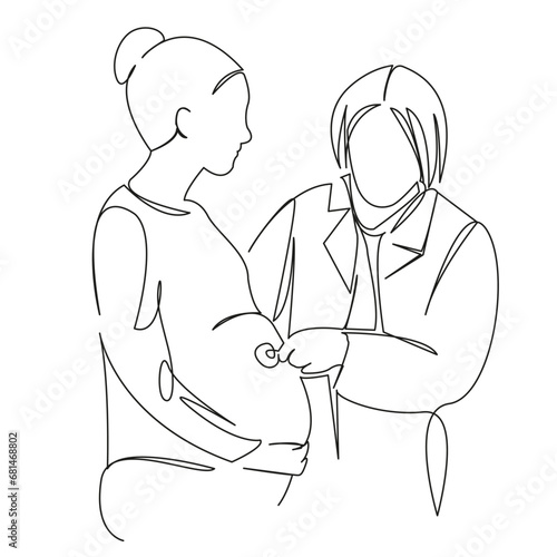 obstetrician examining a pregnant woman