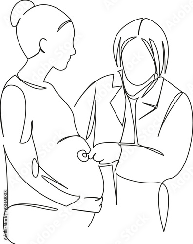obstetrician examining a pregnant woman