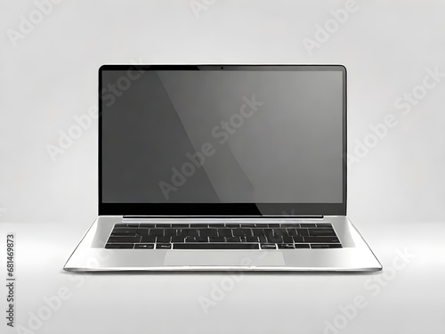 Blank screen laptop isolated on white background