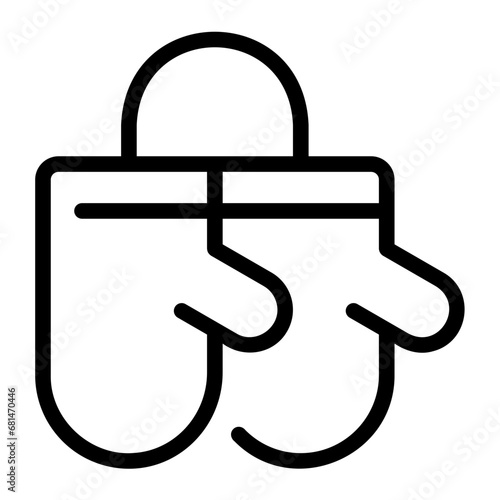 mittens line icon