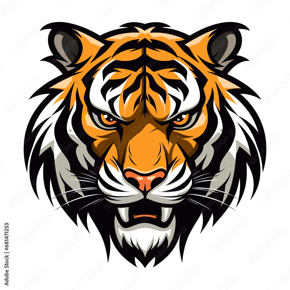 Tiger head sport team mascot logo vector