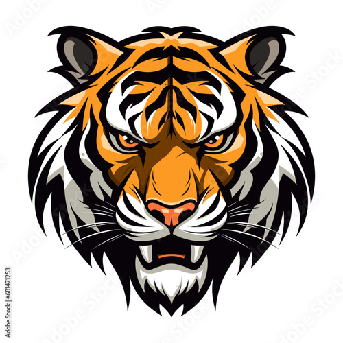 Fototapeta Naklejka Na Ścianę i Meble -  Tiger head sport team mascot logo vector