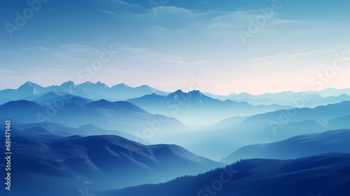 Blue mountains abstract background poster web page PPT, abstract art background © jiejie