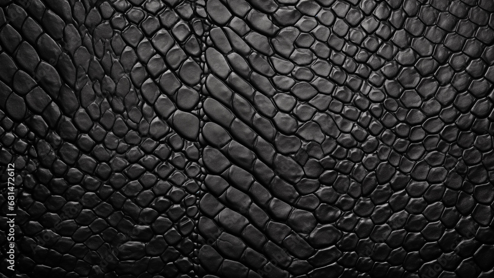 High quality textured black snake skin - obrazy, fototapety, plakaty 